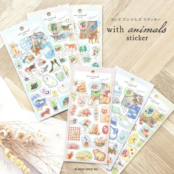 Mind Wave 'With Animals' Series Clear Stickers - Bear