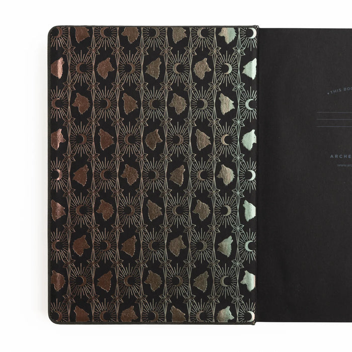 Wolf in the Night A5 Blackout Dot Grid Notebook