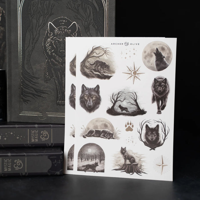 Wolf in the Night Sticker Set