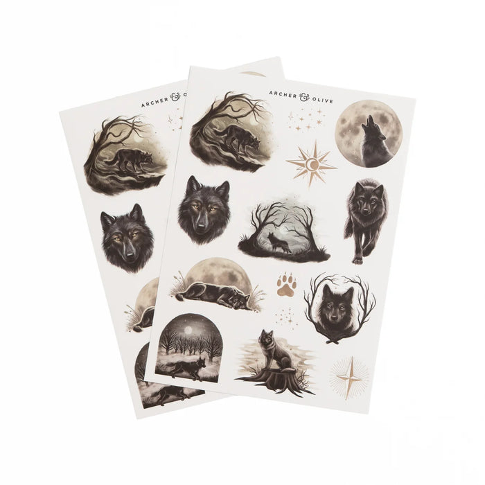 Wolf in the Night Sticker Set