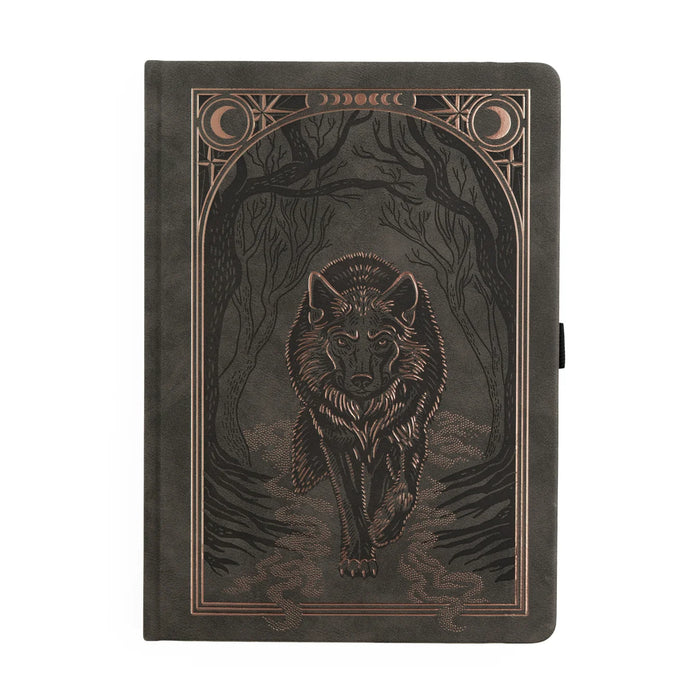 Wolf in the Night Dot Grid Notebook