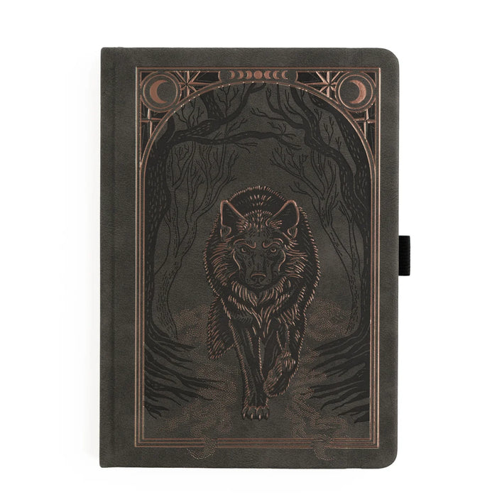 Wolf in the Night Dot Grid Notebook