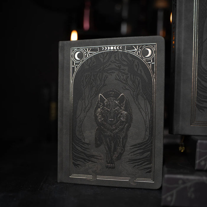 Wolf in the Night Dot Grid Notebook