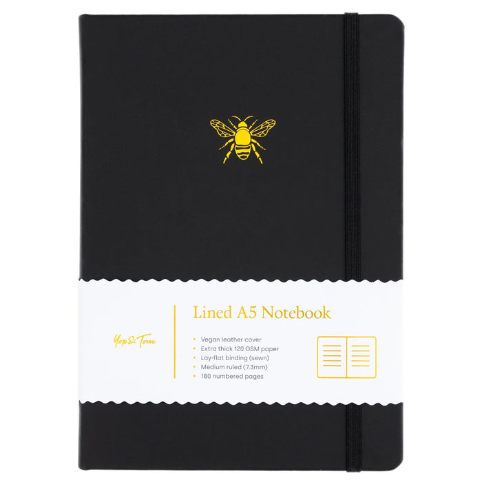 LAST STOCK! A5 Lined Journal - Bee - Charcoal