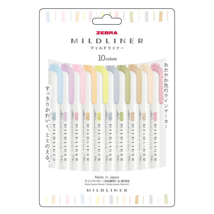 Zebra Mildliner 10 Colour Set - Gentle & Neutral