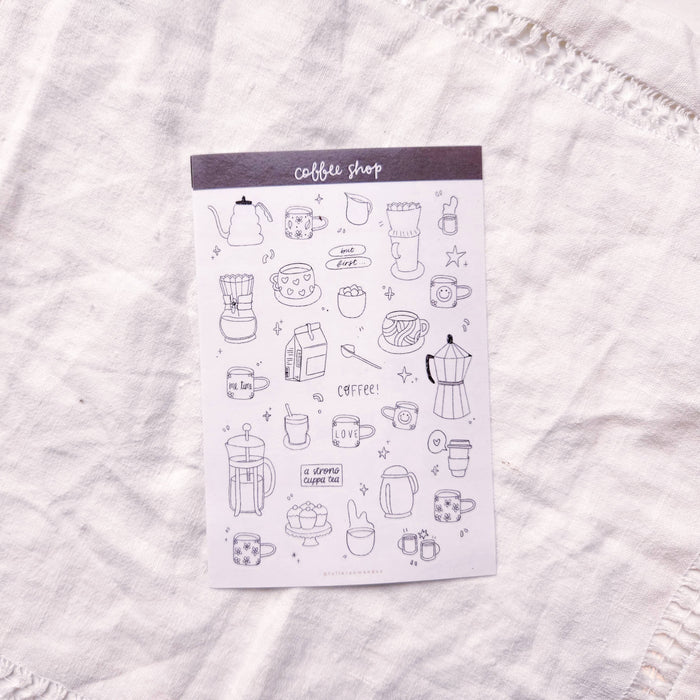 Coffee Shop Washi Paper Sticker Sheet