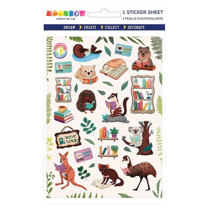 Aussie Animal Book Club Glossy Sticker Sheet