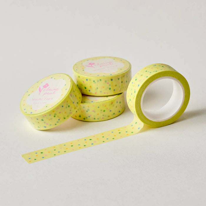 Yellow Funfetti Polka Dots Washi Tape