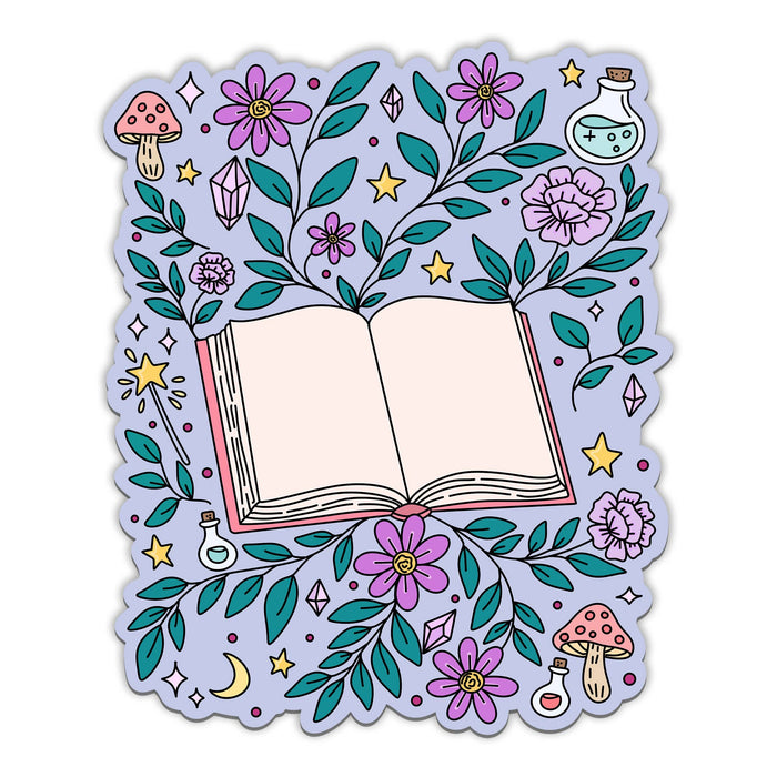 Floral Book Vinyl Sticker