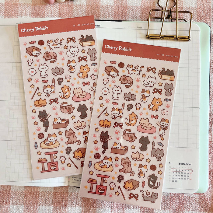Playful Cats Clear Sticker Sheet
