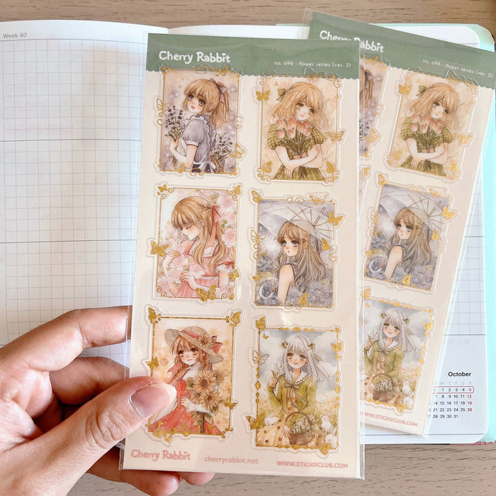 Flower Series Clear Sticker Sheet