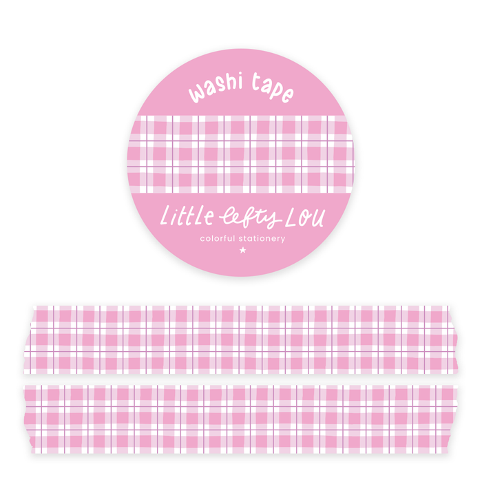 Pink Gingham Washi Tape