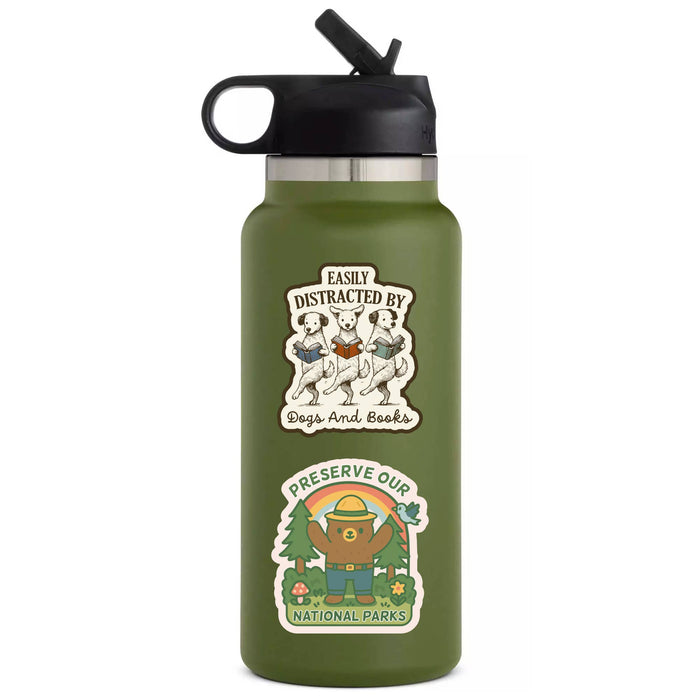 Distracted by Dogs & Books Vinyl Sticker