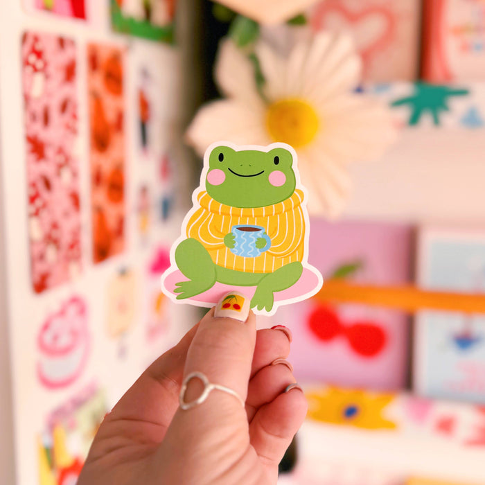 Franklin The Cosy Frog Vinyl Sticker