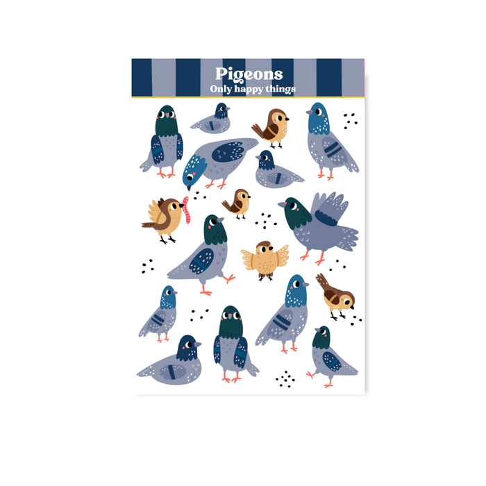 Pigeons A6 Sticker Sheet