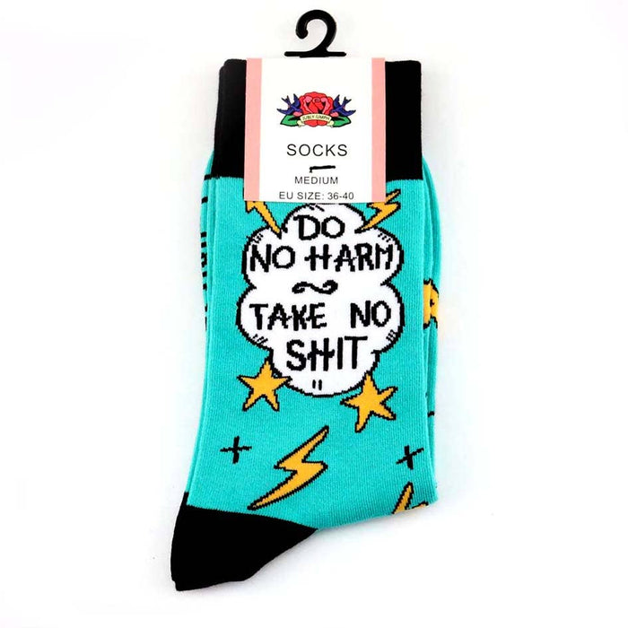 Do No Harm Take No Shit Socks