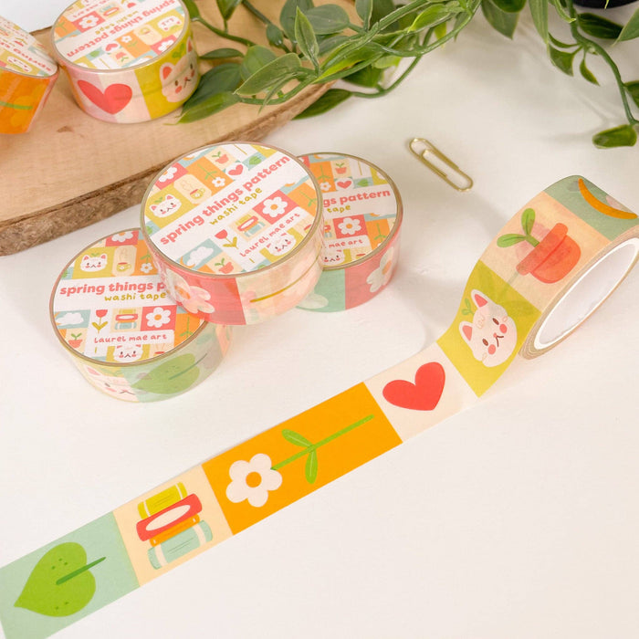 Spring Things Pattern - Chunky Washi Tape