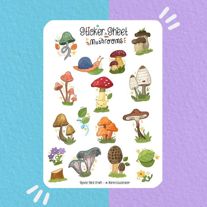 Mushrooms Sticker Sheet