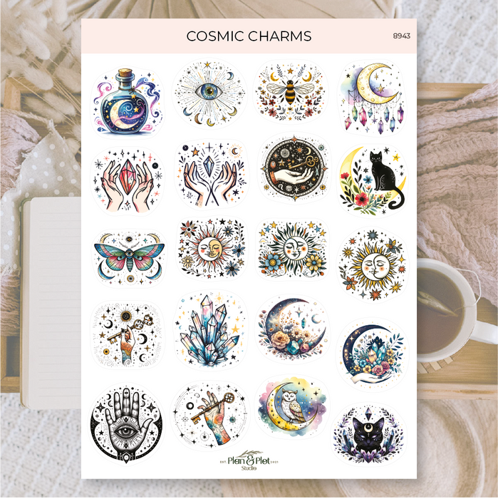 Cosmic Charms Transparent Sticker Sheet