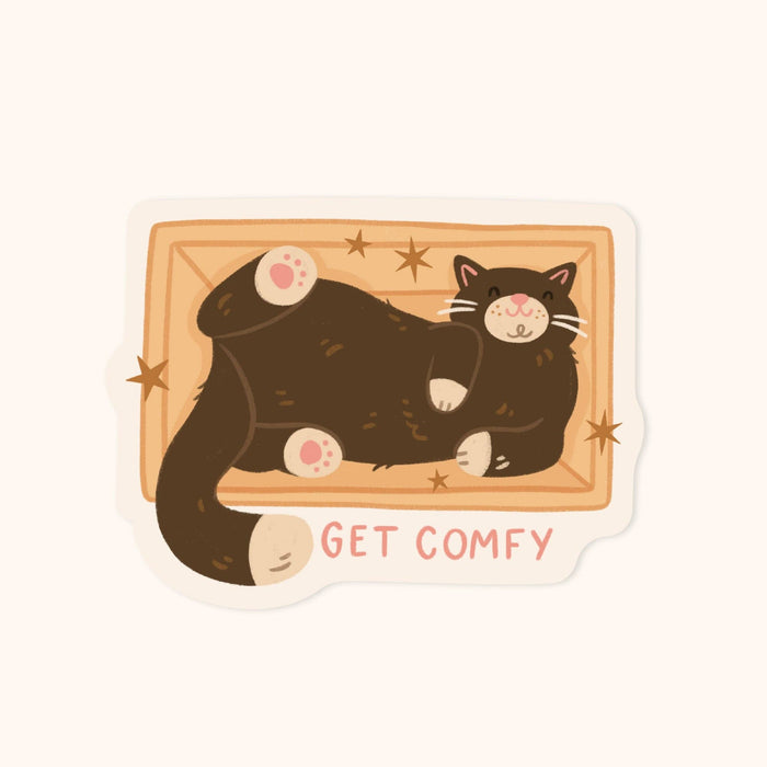 Cat Cardboard Box Vinyl Sticker