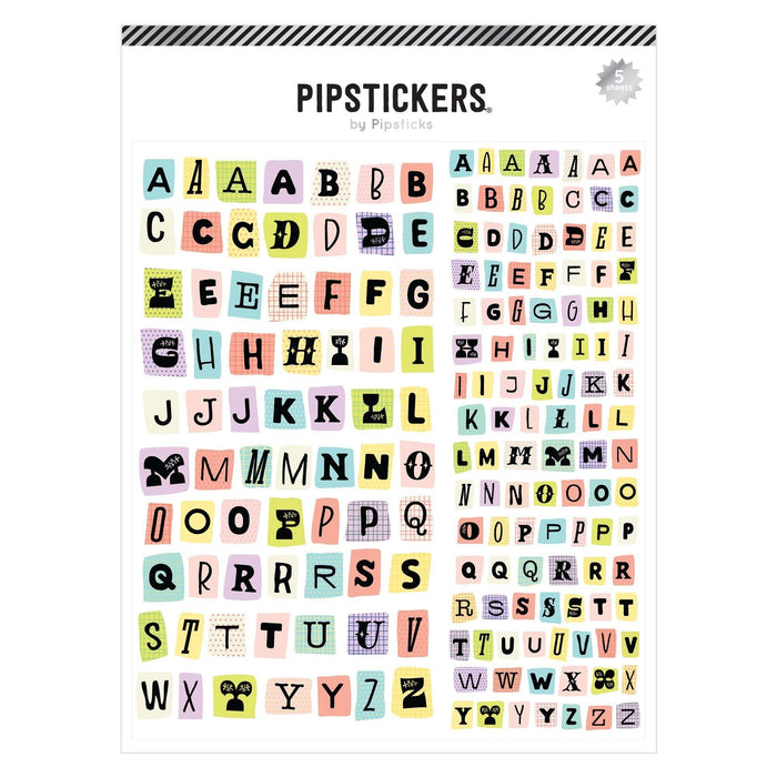 Super Scrappy Big Alphabet Stickers (5 Sheets)