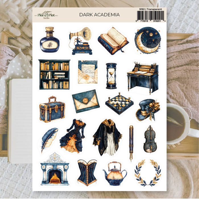 Dark Academia Sticker Sheet - Transparent