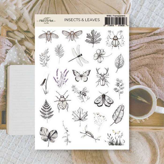 Insects & Leaves Transparent Sticker Sheet