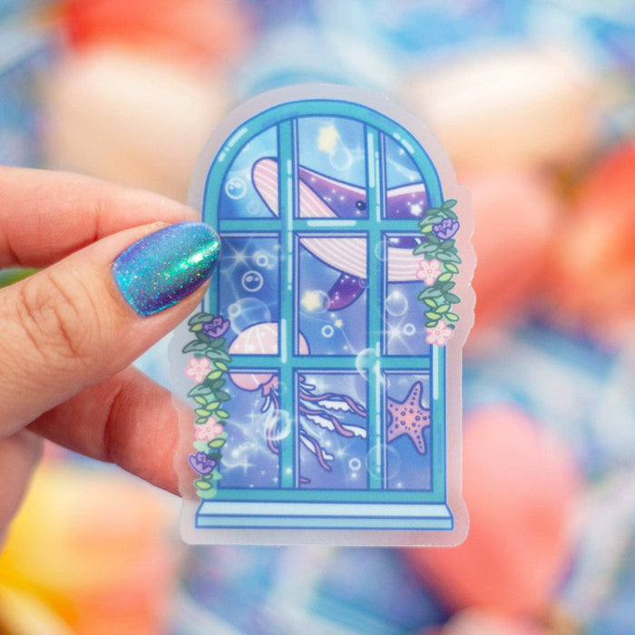 Ocean Window Clear Vinyl Sticker