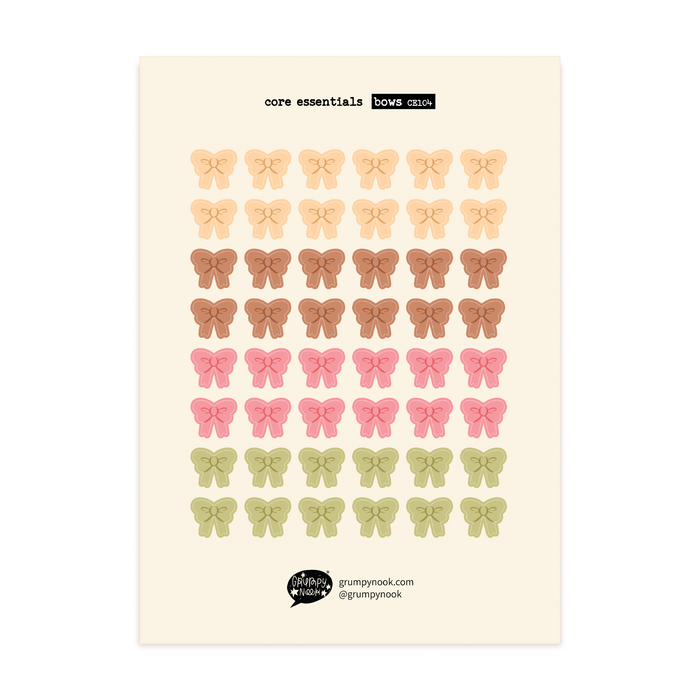 Core Essentials Sticker Sheet - Bows
