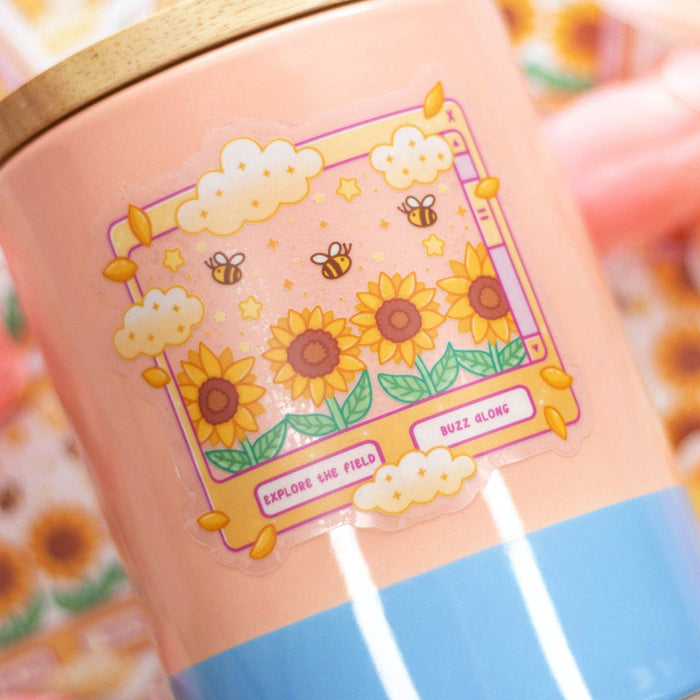 Sunflower Dreams Clear Vinyl Sticker