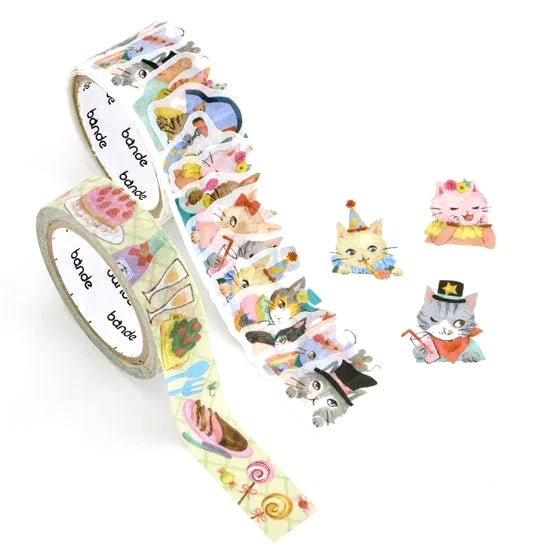 Bande Washi Tape Sticker Roll Set - Cat Party