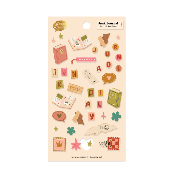 Daily Junk Journal Deco Washi Sticker Sheet