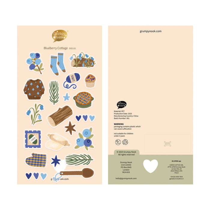 Blueberry Cottage Clear Deco Sticker Sheet