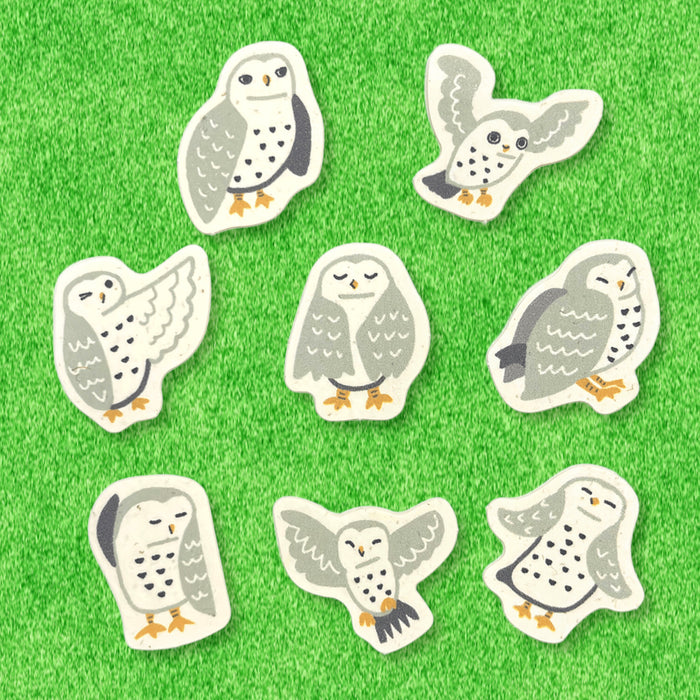 Banana Paper Flake Stickers - White Owl