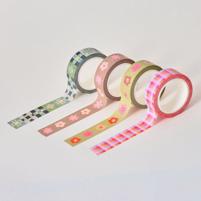 Brown and Pink Floral Washi Tape