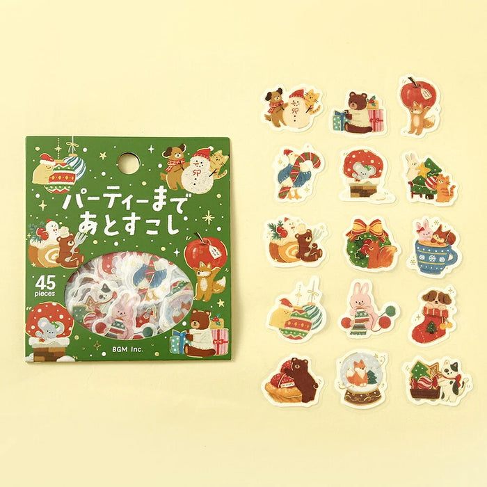 BGM Washi Paper Christmas Stickers - Not Long Until the Party