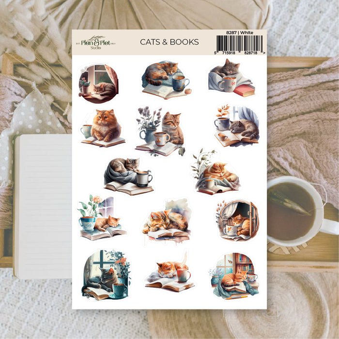 Cats & Books Sticker Sheet