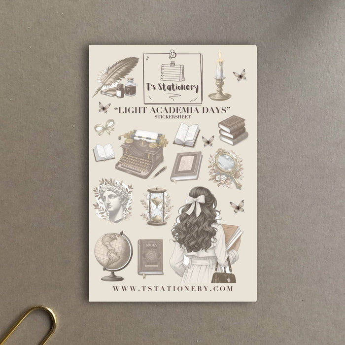 Light Academia Days Sticker Sheet