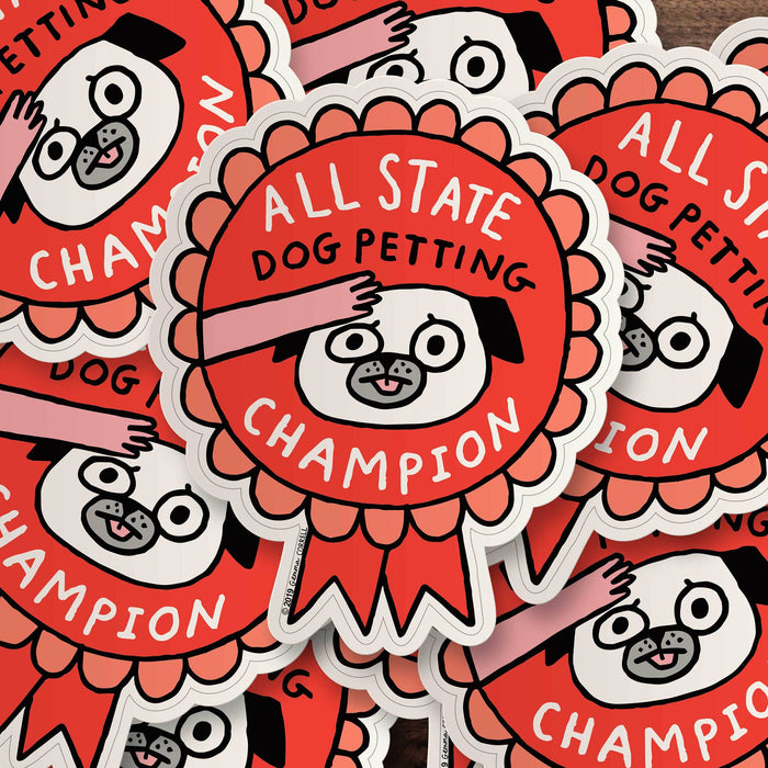 All State Dog Petting Champion Vinyl Sticker