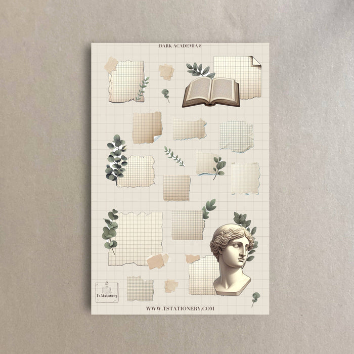 Dark Academia 8 Sticker Sheet