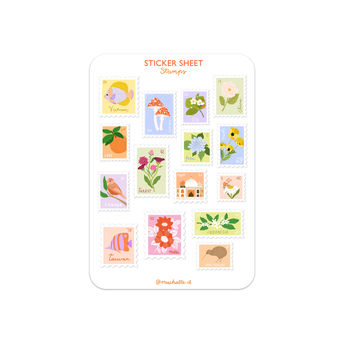 A6 Sticker Sheet - Stamps #2