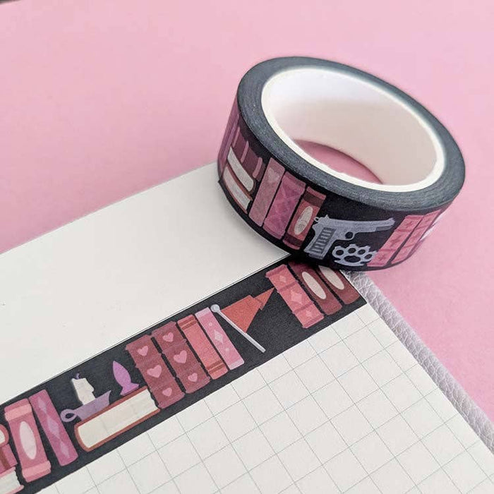Dark Romance Bookcase Washi Tape