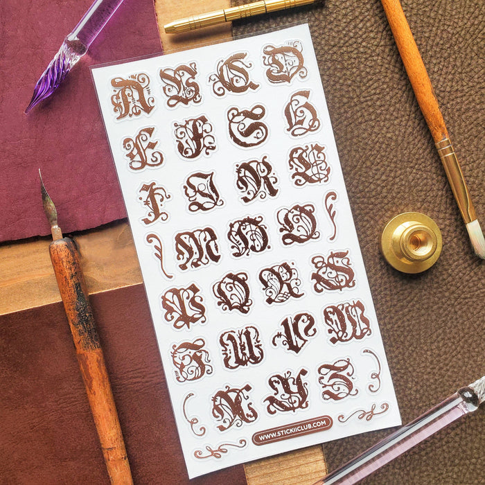 Ornate Alphabet Sticker Sheet