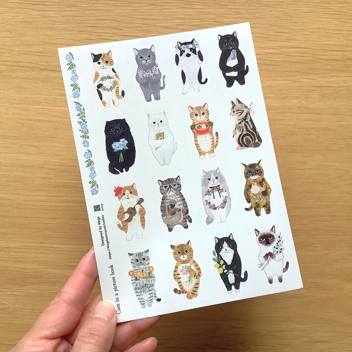 Sticker Sheet - Cats in a Picture Book