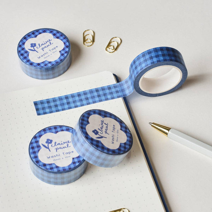 Dark Blue Check Washi Tape