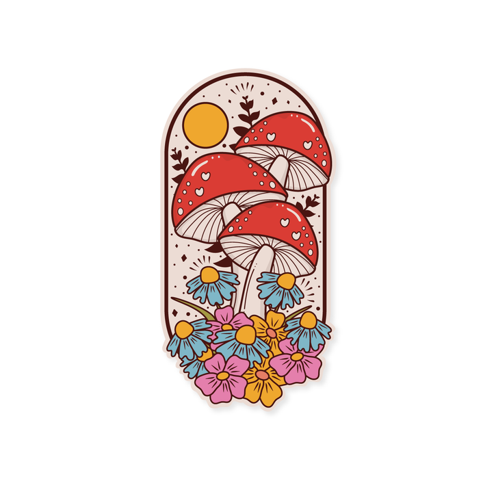 Wild Mushrooms Vinyl Sticker