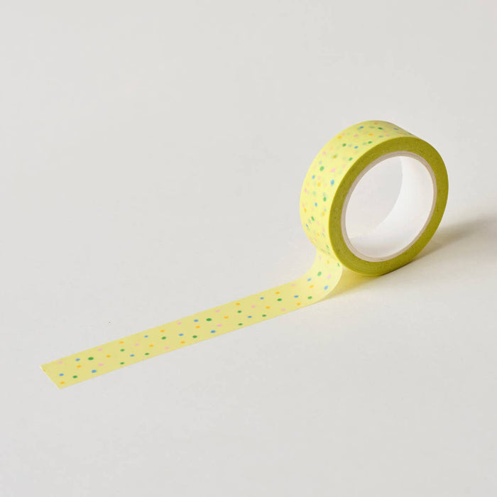 Yellow Funfetti Polka Dots Washi Tape