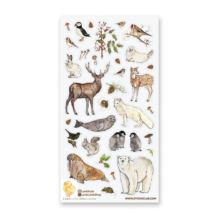 Winter Wildlife Wonders Sticker Sheet
