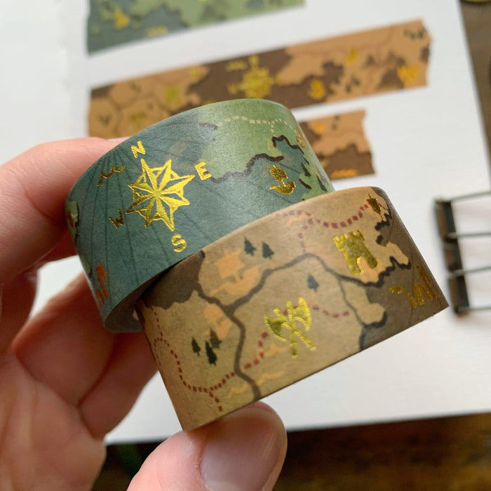 Fantasy Maps Gold Foil Washi Tape