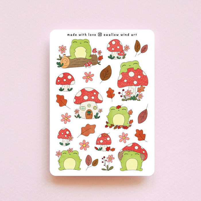 Sticker Sheet - Mushroom Froggy
